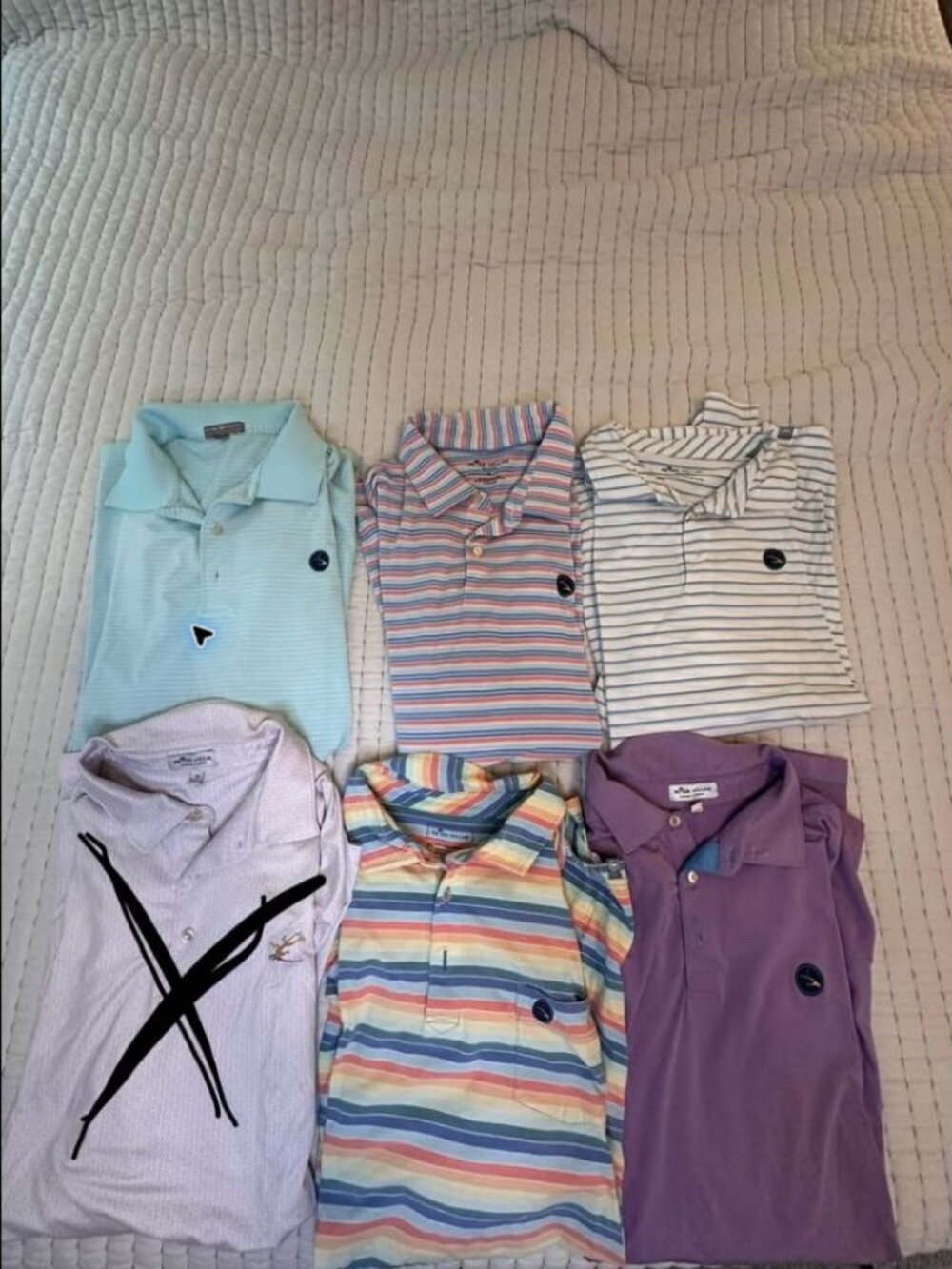 Peter Millar Eagle Point Golf Polo Shirts Lot of 5 XL